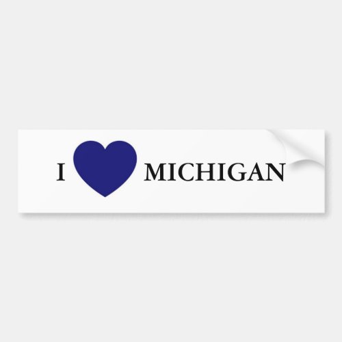 I heart Michigan Bumper Sticker