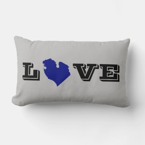 I heart Michigan Great Lake State Lumbar Pillow