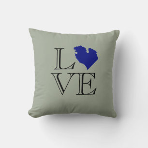 I heart Michigan Great lake state Throw Pillow