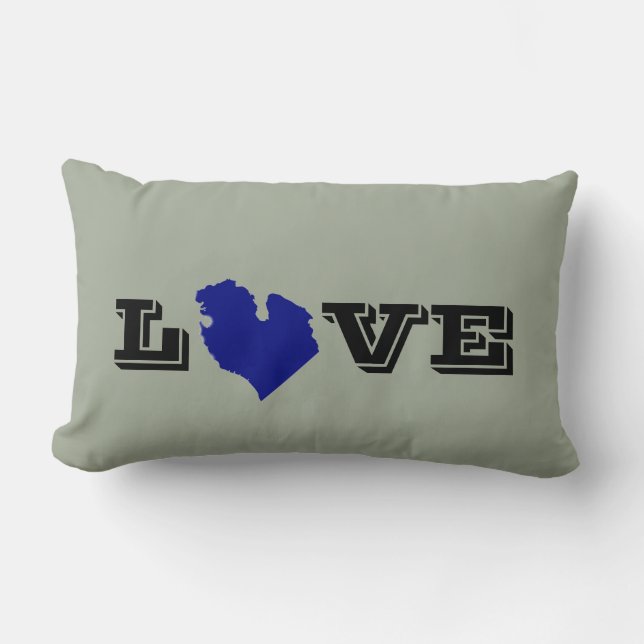 I heart Michigan Lumbar Pillow (Front)