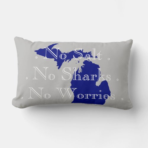 I heart Michigan no sharks salt worries Lumbar Pillow