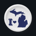 I heart Michigan Paper Plates<br><div class="desc">I heart Michigan</div>