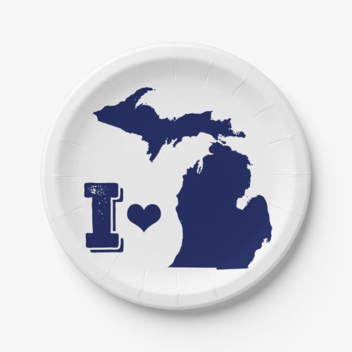 I heart Michigan Paper Plates