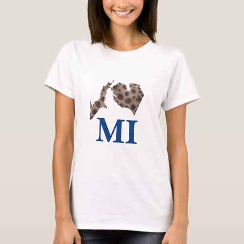 I heart Michigan Petoskey stone pattern T_Shirt