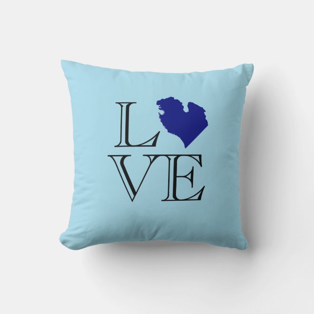 I heart Michigan Throw Pillow (Front)