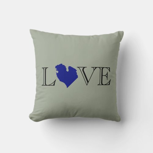 I heart Michigan Throw Pillow