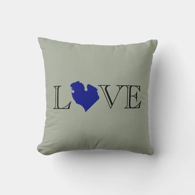 I heart Michigan Throw Pillow (Front)