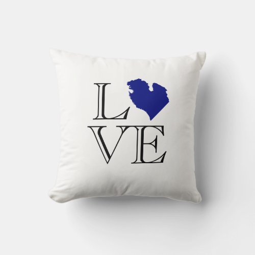 I heart Michigan Throw Pillow