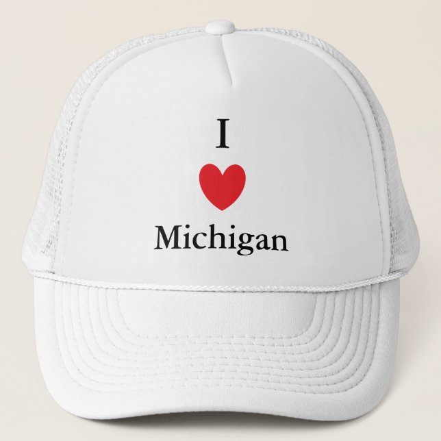 I Heart Michigan Trucker Hat (Front)