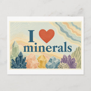 "I [Heart] Minerals" Postcard