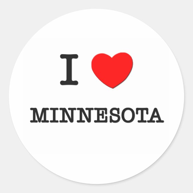 I HEART MINNESOTA CLASSIC ROUND STICKER (Front)