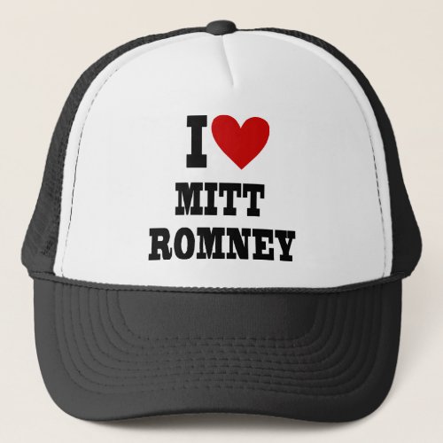i heart mitt romney trucker hat