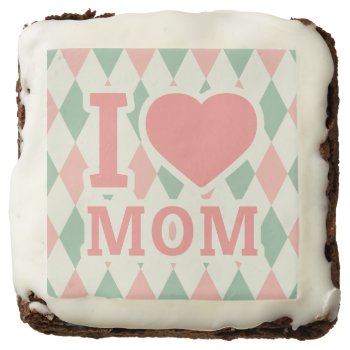 I Heart Mom Argyle Brownie by bwmedia at Zazzle
