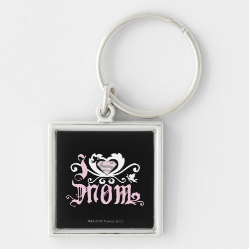 I Heart Mom  Pink Keychain