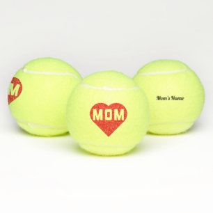 I Heart Mom Red Heart With Text Tennis Balls