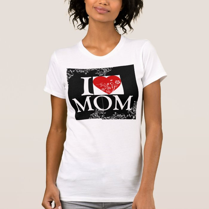 I HEART MOM shirt with cool design on both sides