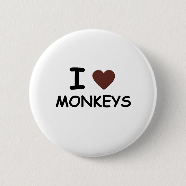 I HEART MONKEYS BUTTON (Front)