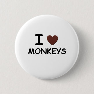 I HEART MONKEYS BUTTON