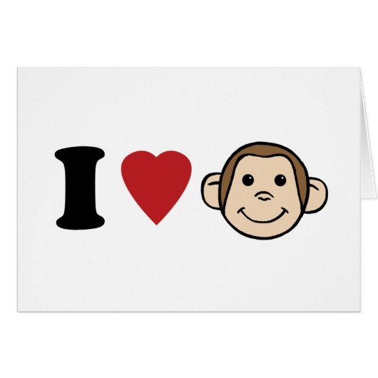 I Heart Monkeys Cards (Front Horizontal)