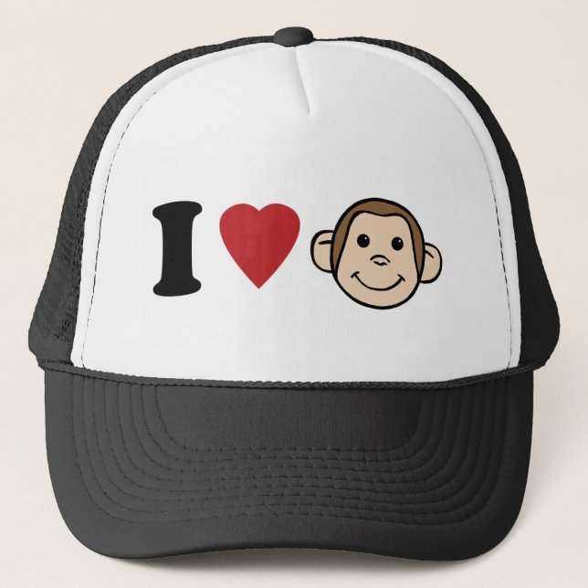 I Heart Monkeys Trucker Hat (Front)