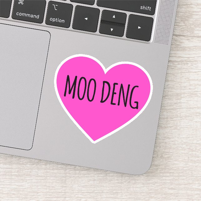 I Heart Moo Deng - Baby Hippo Moo Deng Sticker (Detail)