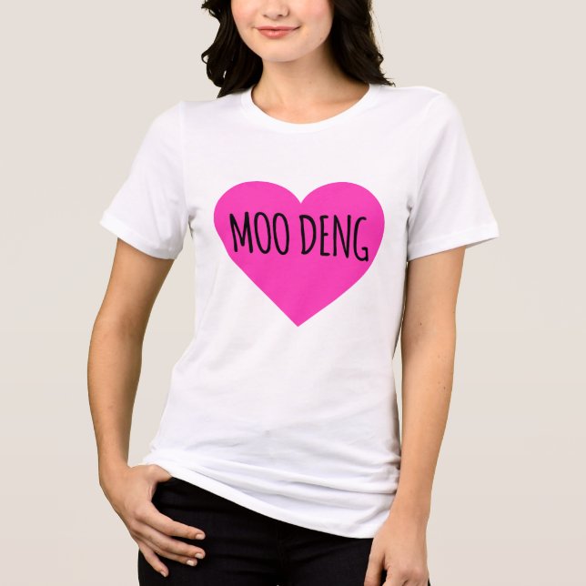 I Heart Moo Deng - Baby Hippo Moo Deng Tri-Blend Shirt (Front)