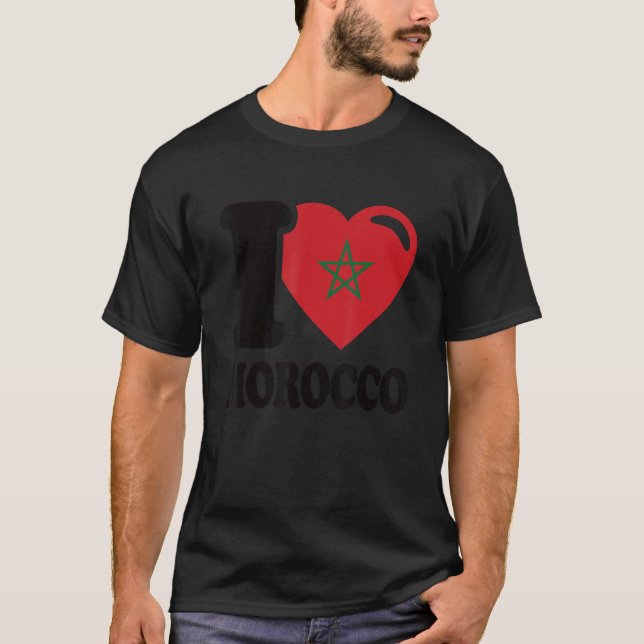 I Heart Morocco Beautiful Morocco Flag I Love Moro T-Shirt (Front)