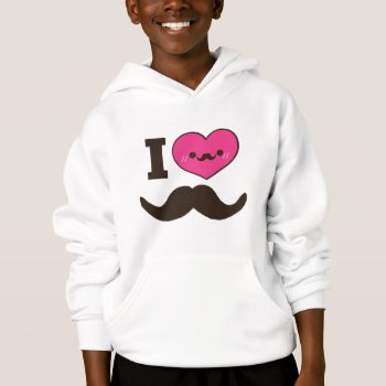I Heart Moustaches Hoodie by RenImasa at Zazzle