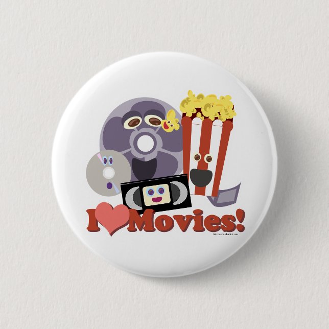 I Heart Movies! Pinback Button (Front)
