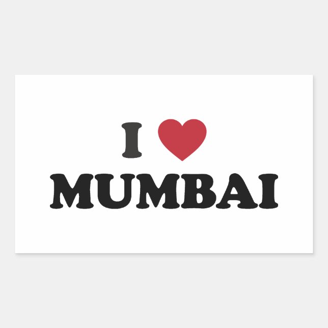 I Heart Mumbai India Rectangular Sticker (Front)