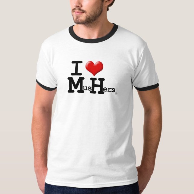 I Heart Mushers T-Shirt (Front)