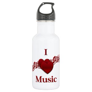 I Heart Music 18oz Water Bottle