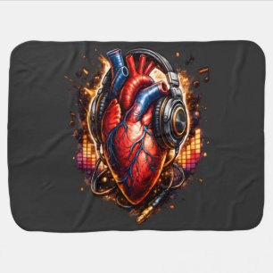 I Heart Music Baby Blanket