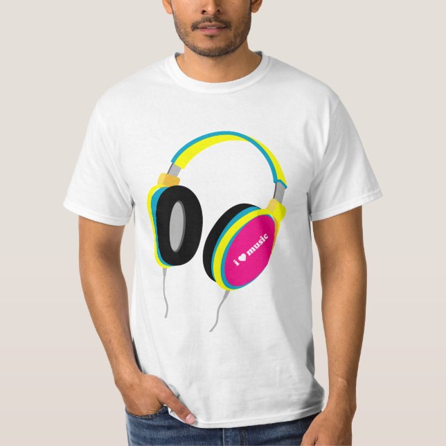 I Heart Music - Headphones T Shirt (Front)