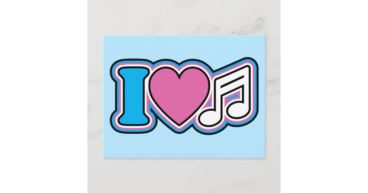 I Heart Music Postcard