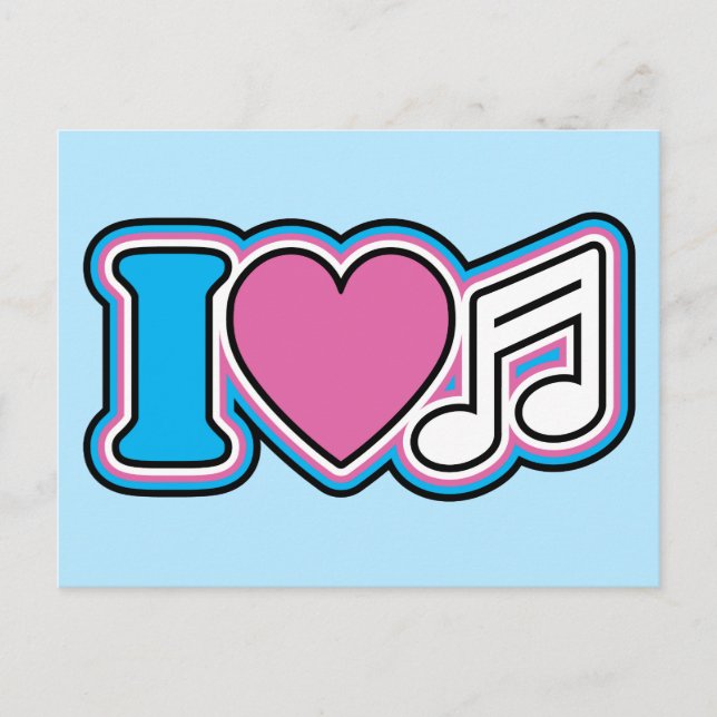 I Heart Music Postcard (Front)