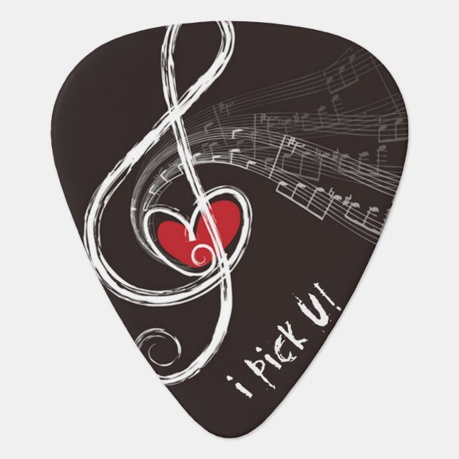 I HEART MUSIC/Professional Custom Guitar Pick (Front)