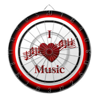 I Heart Music Regulation Dart Board