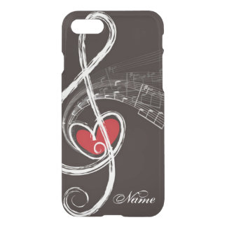 I HEART MUSIC Treble Clef Black Personalized iPhone SE/8/7 Case