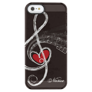 I HEART MUSIC Treble Clef Black Personalized Clear iPhone SE/5/5s Case