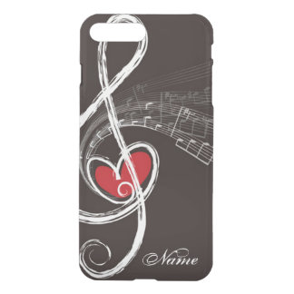 I HEART MUSIC Treble Clef Black Personalized iPhone 8 Plus/7 Plus Case