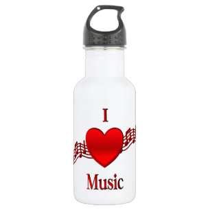 I Heart Music Water Bottle