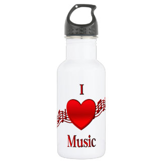 I Heart Music Water Bottle