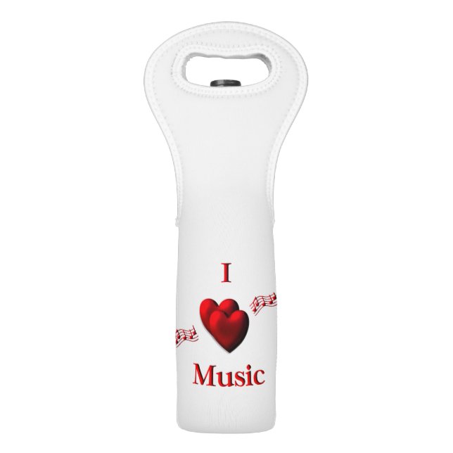 I Heart Music Wine Bag (Front)