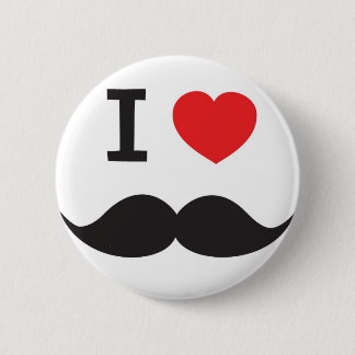 I Heart Mustache Pinback Button