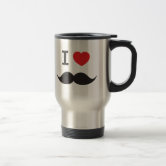 I Love (Hairy Heart) Hairy Men Funny Travel Mug