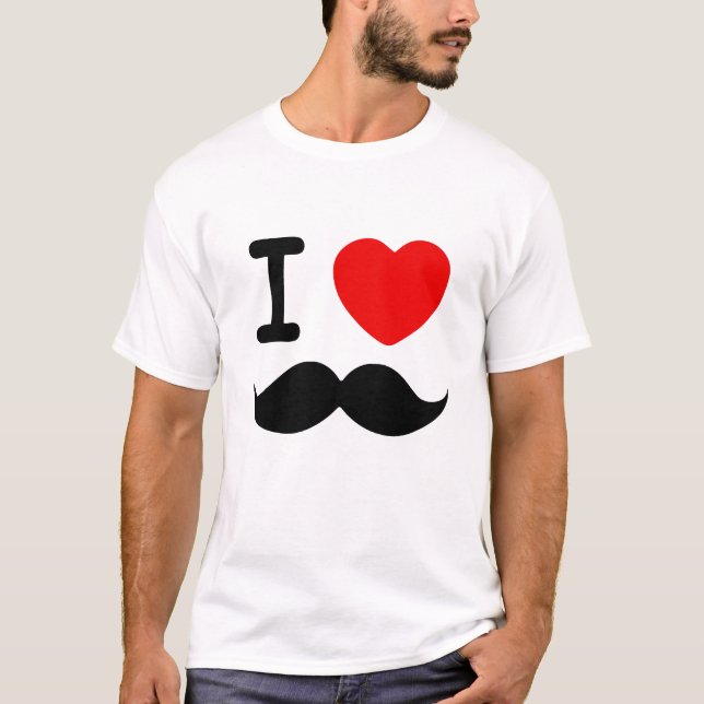I Heart Mustaches T-Shirt (Front)