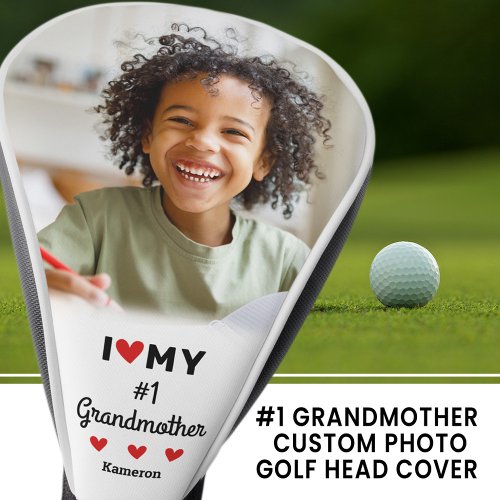 I Heart My 1 Grandmother Photo Name Grandchild Golf Head Cover