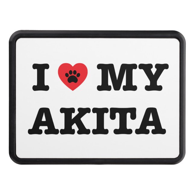 I Heart My Akita Trailer Hitch Cover (Front)