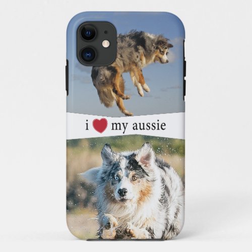 I Heart My Aussie Australian Shepherd iPhone 11 Case